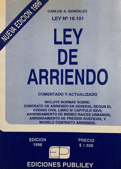 Ecolectura Ley de Arriendo Ley Nº 18 101 Comentado y Actualizado