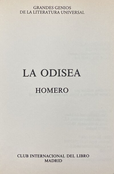 La Odisea / Tapa Dura
